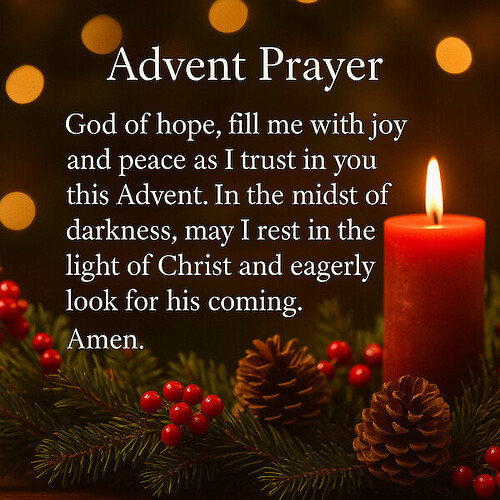 Advent Prayer and Candlelight Scene