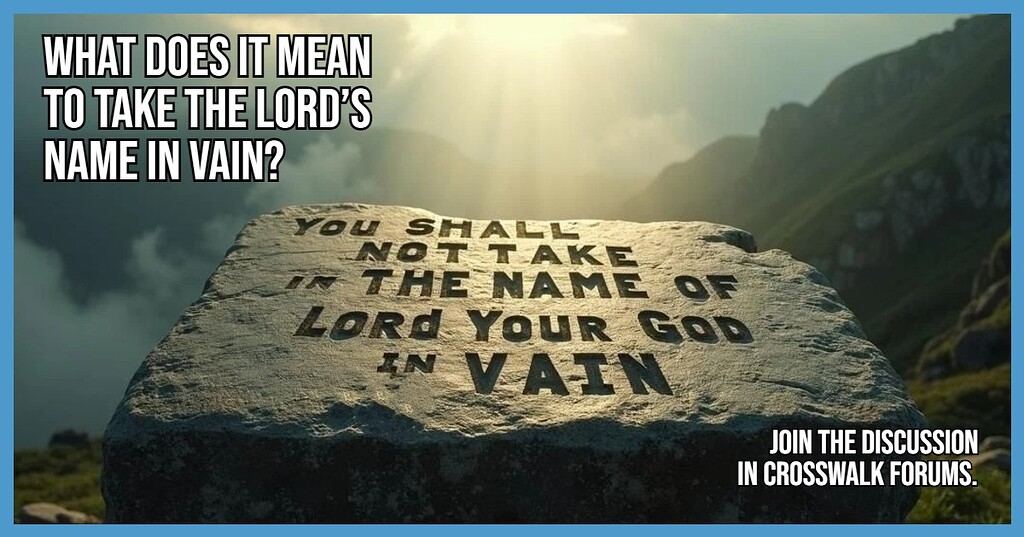 What Does It Mean to Take the Lord's Name in Vain? - Theology