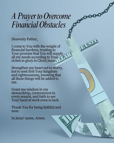 A Prayer to Overcome Financial Obstacles