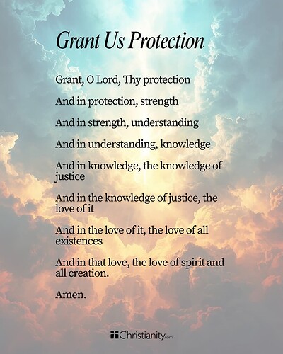 Grant Us Protection prayer card