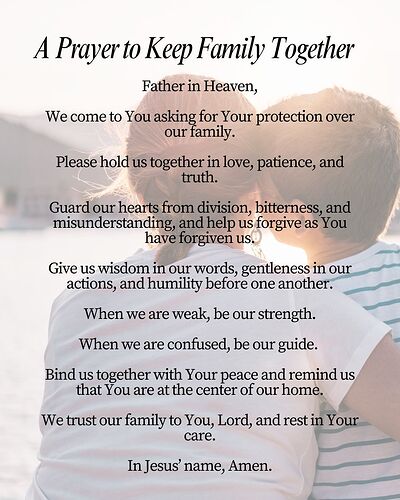 A Prayer to Keep Family Together