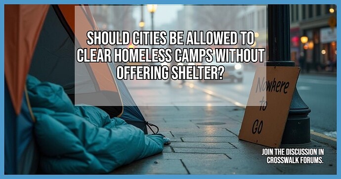 Should Cities Be Allowed to Clear Homeless Camps Without Offering Shelter