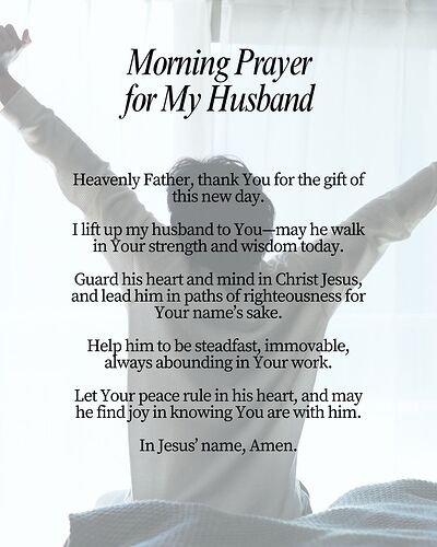 Morning Prayer for My Husband