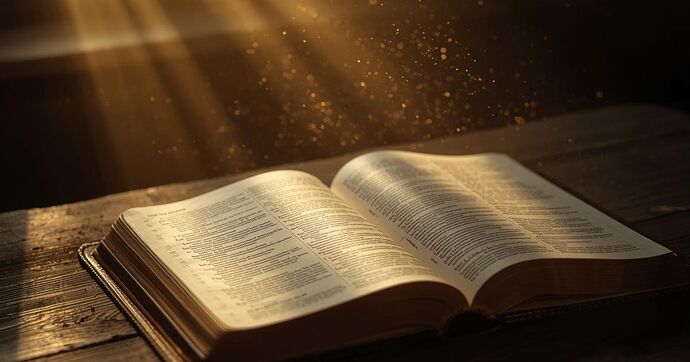 open bible and light