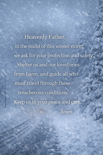Winter storm prayer for safety